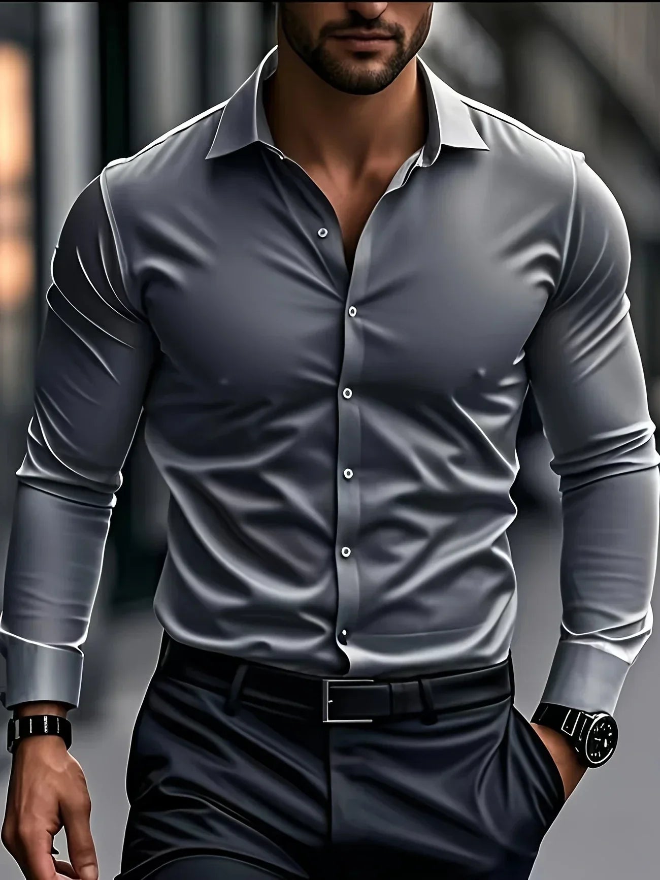 Cazel | Chemise élégante à manches longues avec boutons