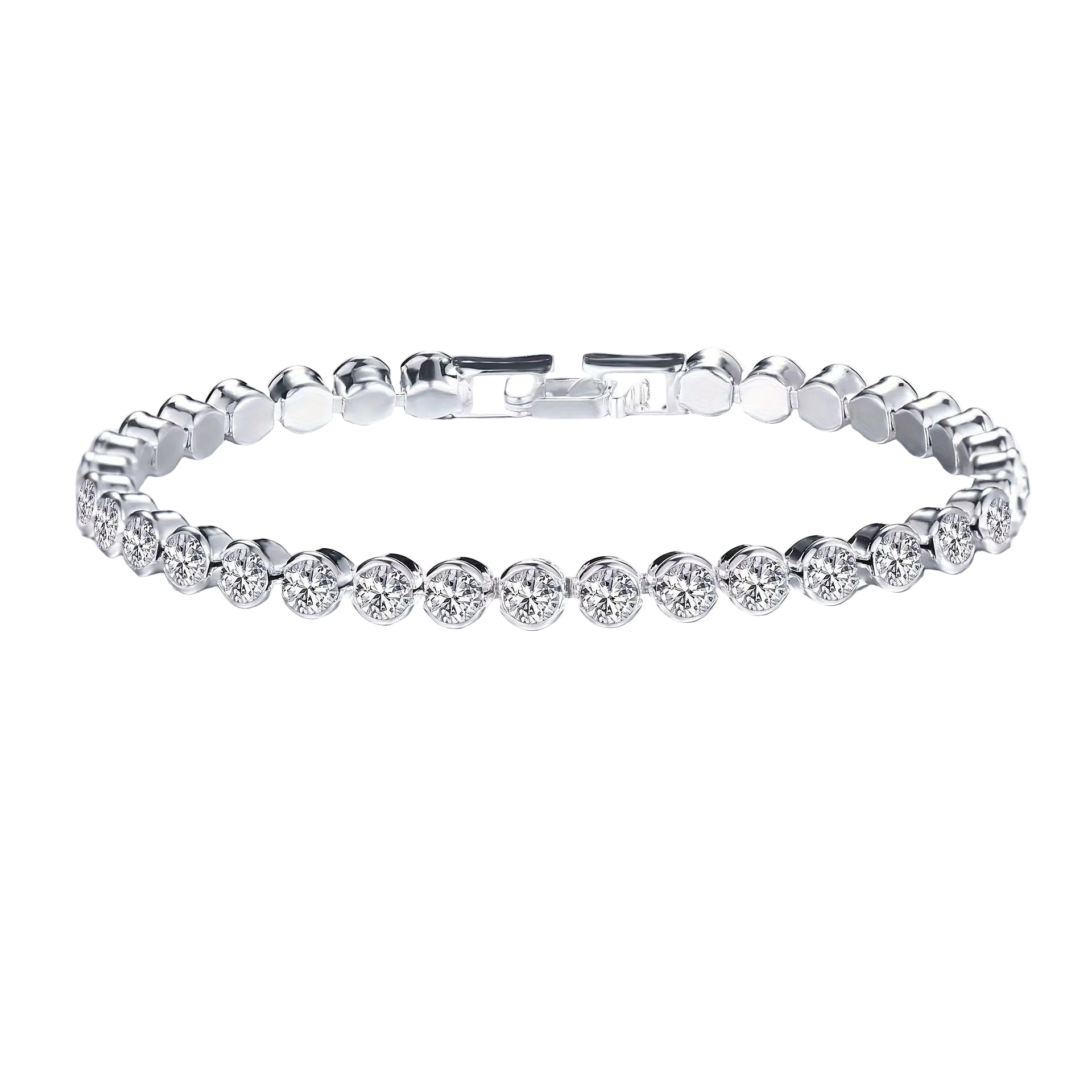 Éloria | Bracelet tennis 4 mm ajustable finition or ou argent 17 cm