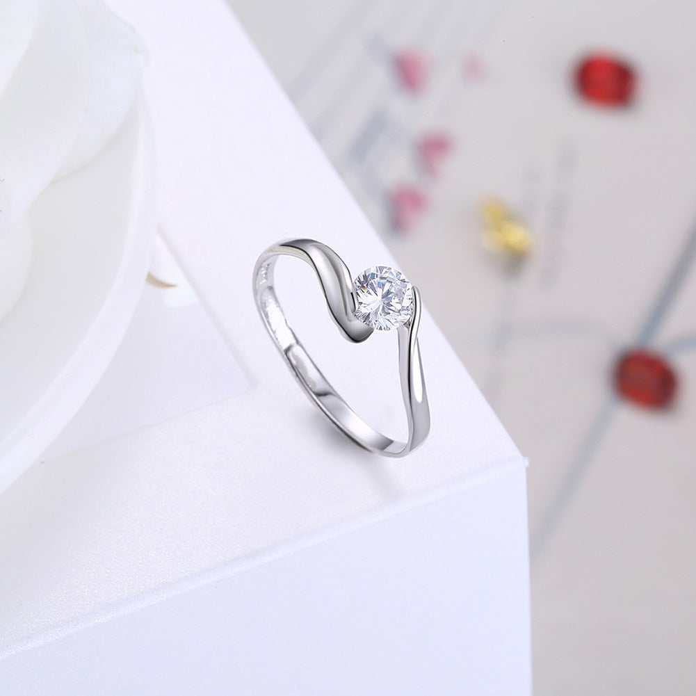 Aurore | Bague Solitaire à Cristal Serti en Torsade