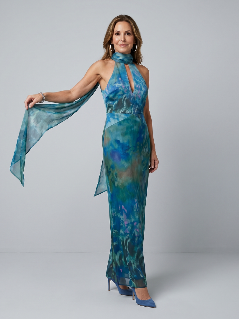 Ljiljana | Robe maxi sans manches à col halter
