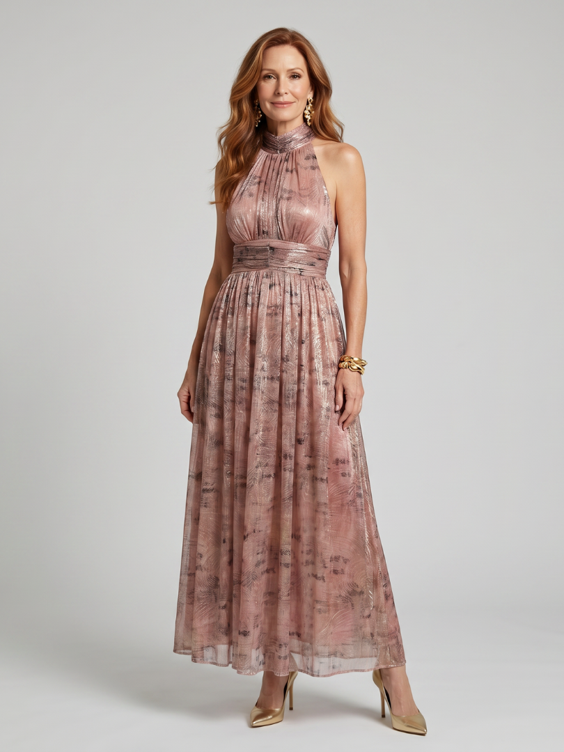 Marija | Robe midi avec finition texturée sans manches