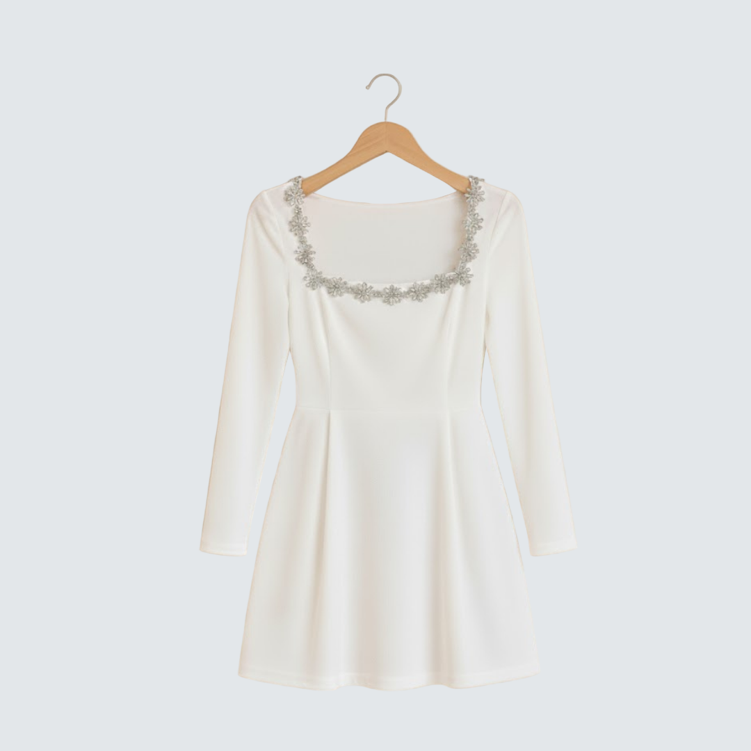 Alena | Robes en velours avec décolleté fleuri