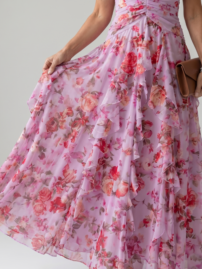 Dragana | Robe Maxi à Encolure Halter et Bas Roulé
