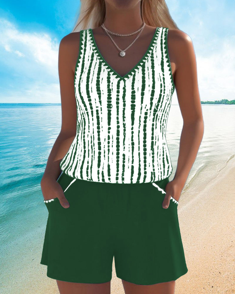 Maillot de bain quotidien avec poche et décolleté en V