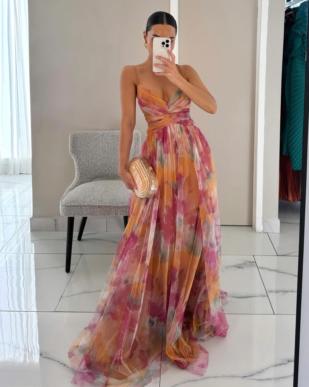 Giselle | Robe maxi magique avec imprimé floral