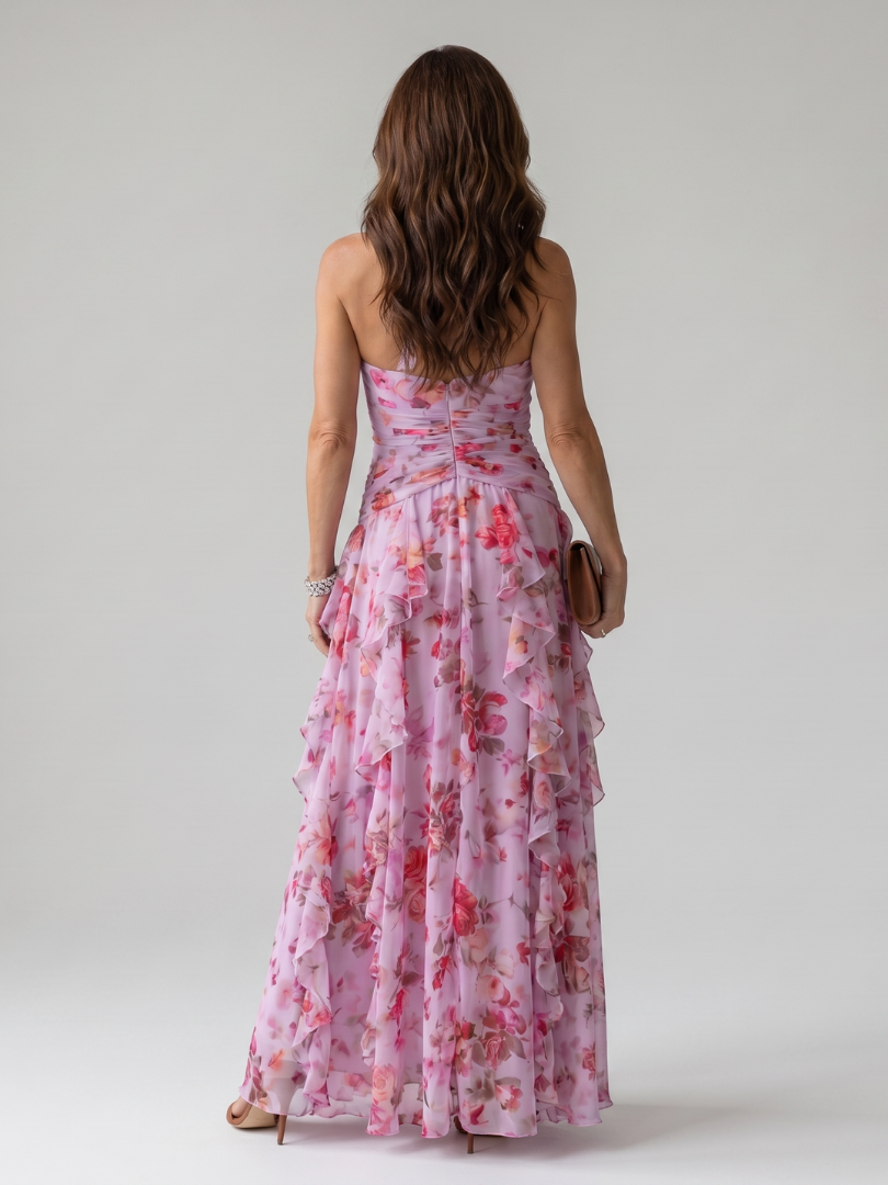 Dragana | Robe Maxi à Encolure Halter et Bas Roulé