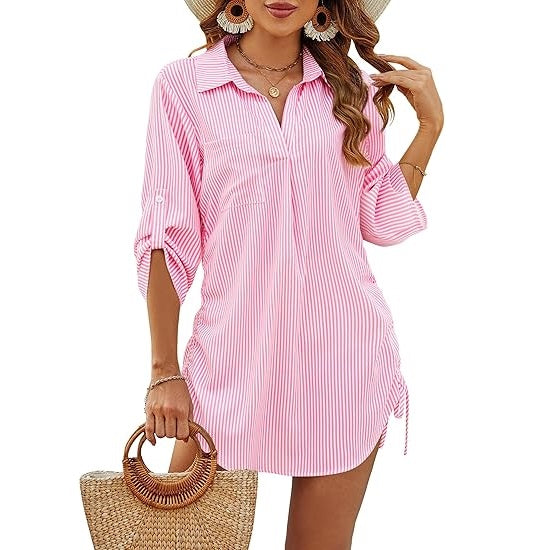 Megan | Blouse de plage légère avec taille ajustable