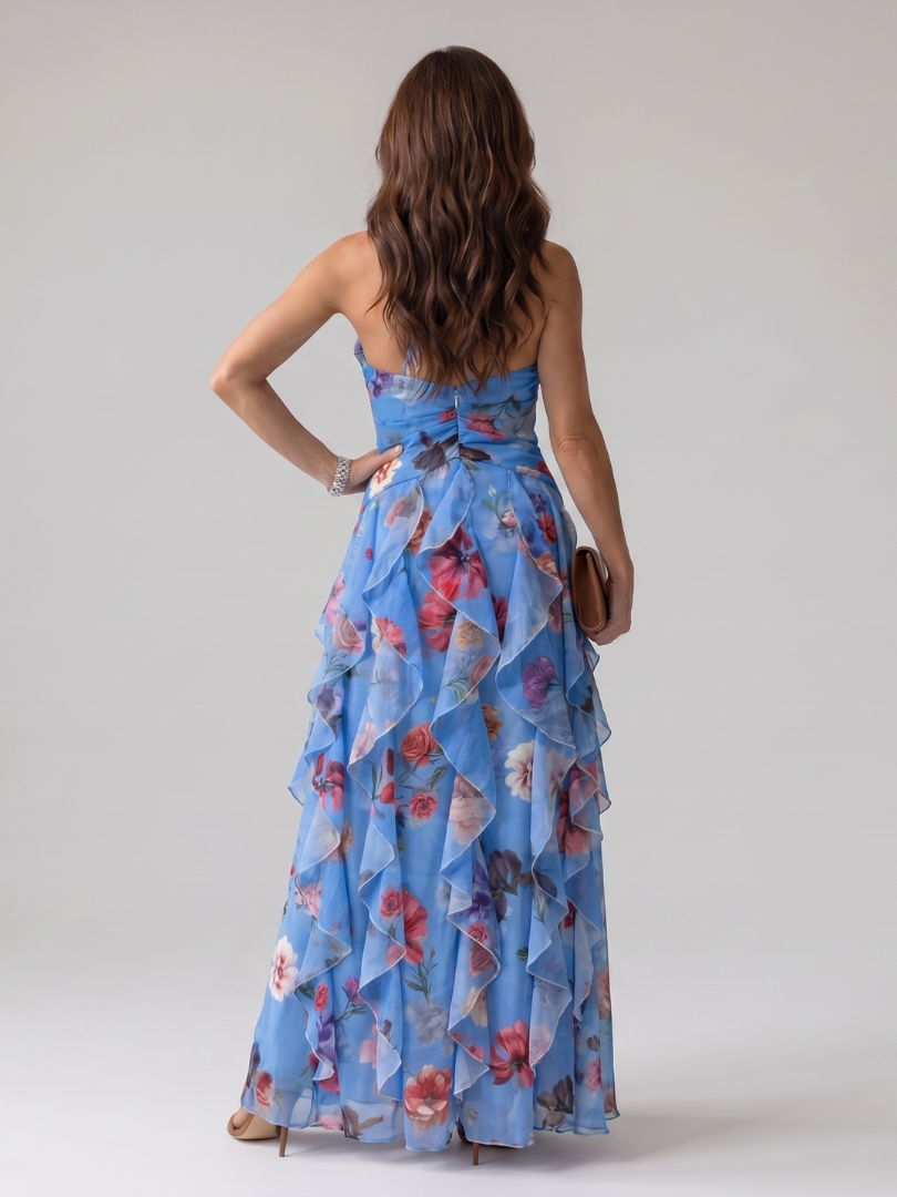 Dragana | Robe Maxi à Encolure Halter et Bas Roulé