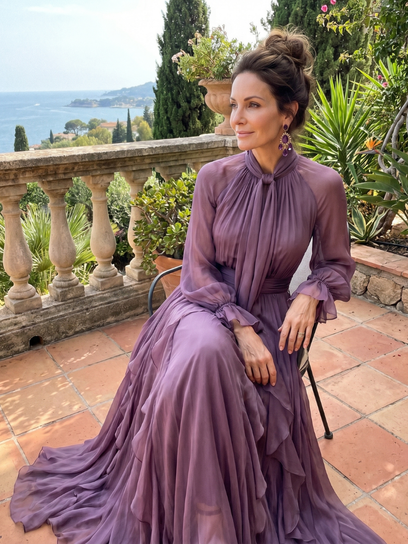 Monika| Robe Maxi avec Fente et Col