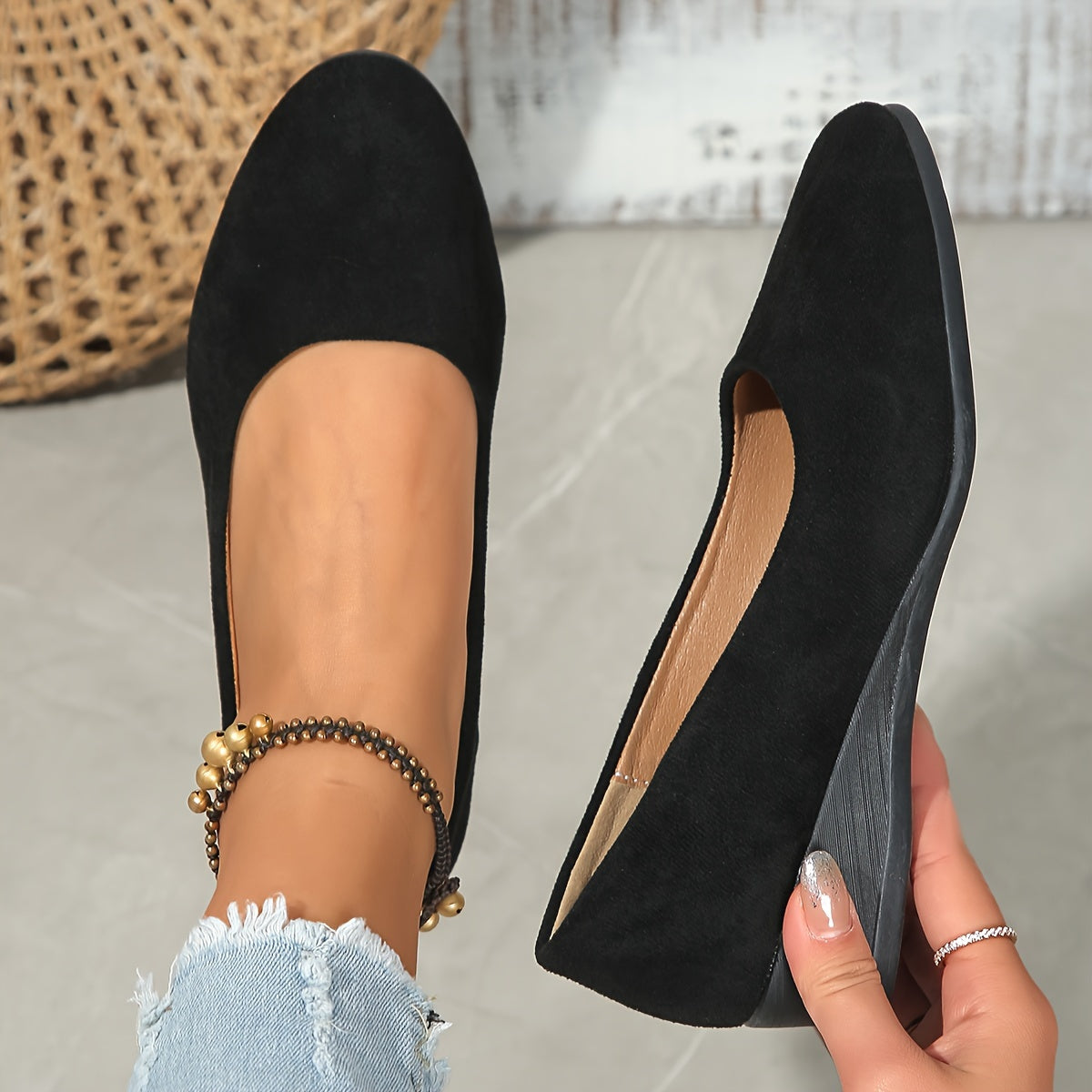 Éliane™ – Ballerines confortables à talon compensé