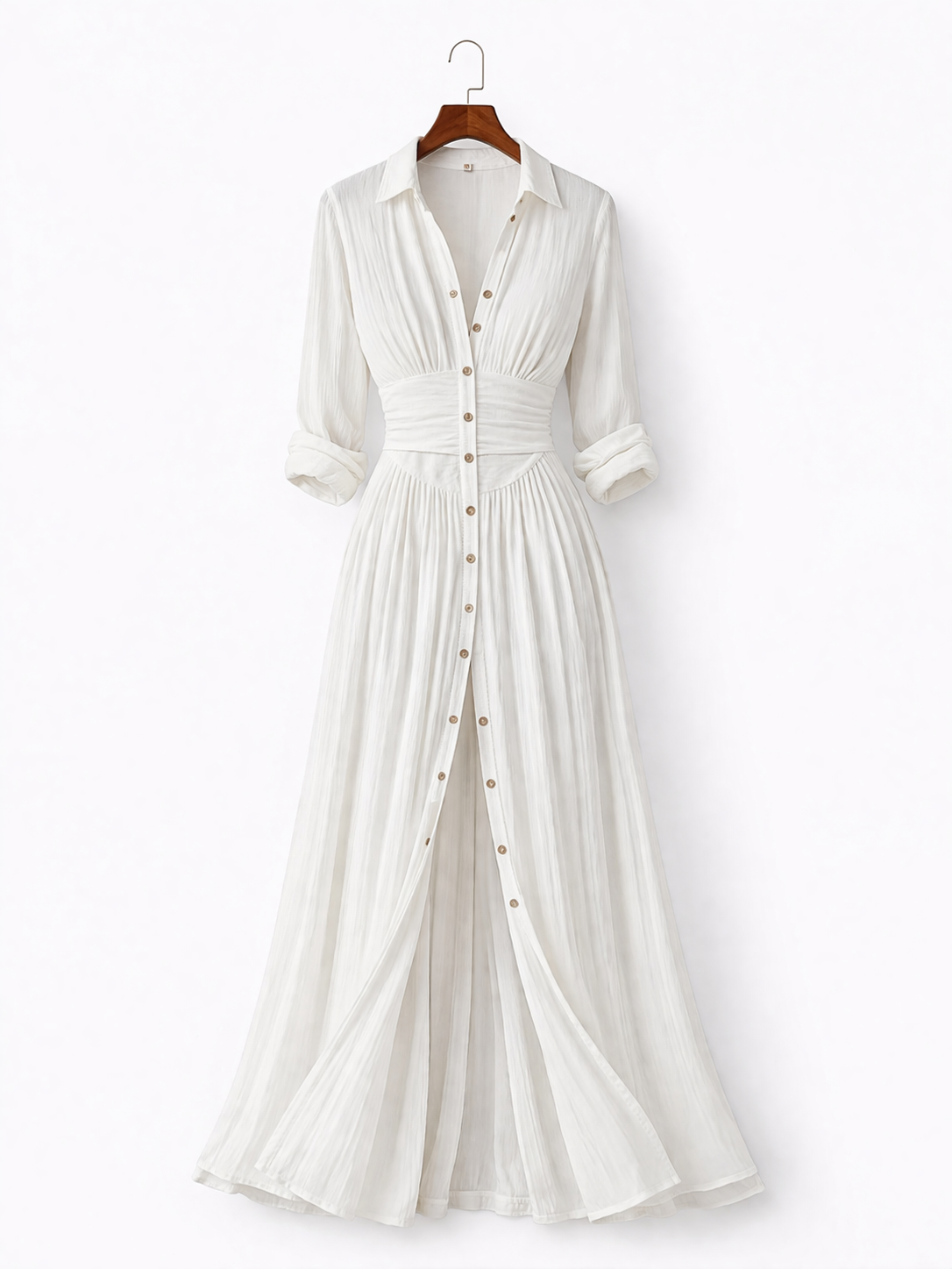 Suzanne | Robe maxi à col revers