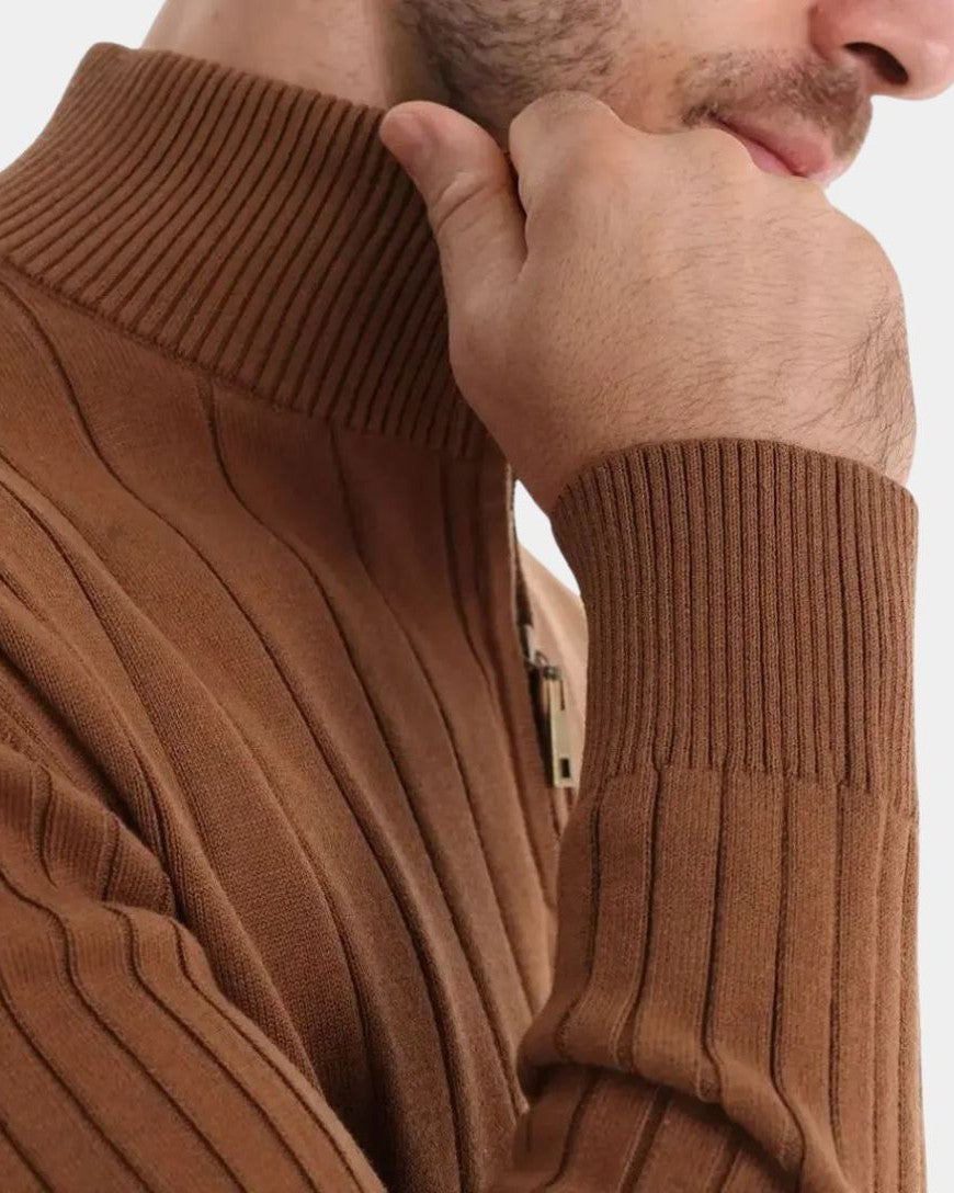 Mikkel™ | Pull en Coton avec Demi-Zip