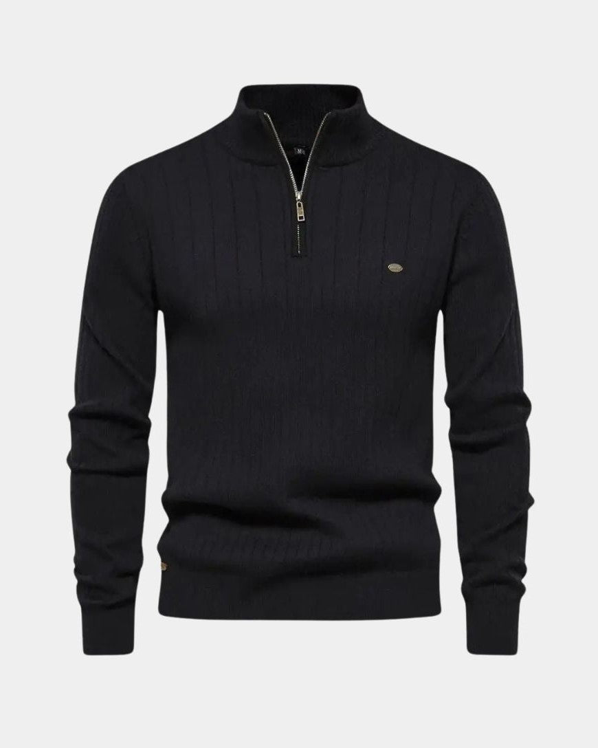 Mikkel™ | Pull en Coton avec Demi-Zip