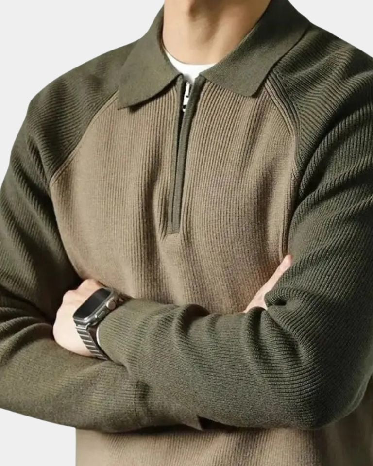 Peter™ | Sweatshirt à Zipper et Manches Raglan
