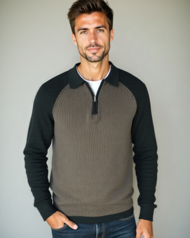 Peter™ | Sweatshirt à Zipper et Manches Raglan