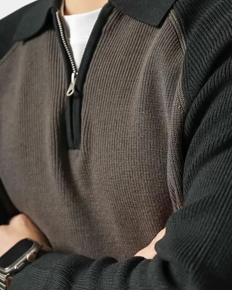 Peter™ | Sweatshirt à Zipper et Manches Raglan