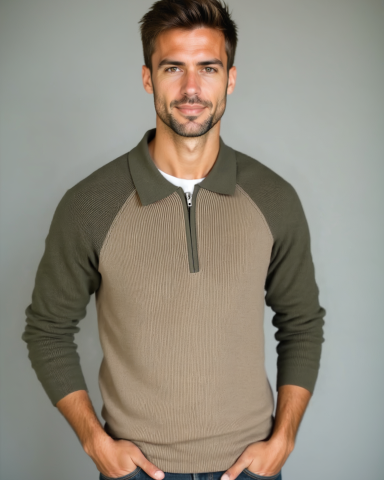 Peter™ | Sweatshirt à Zipper et Manches Raglan