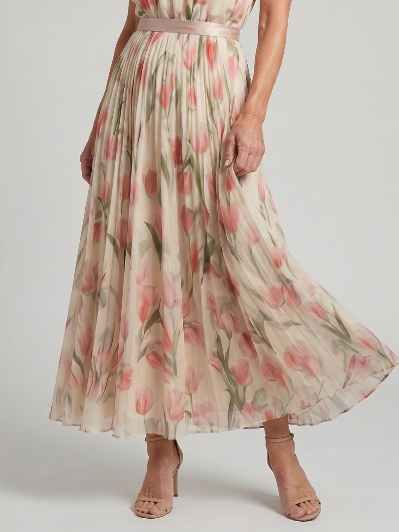 Milica | Robe midi à fleurs avec col halter