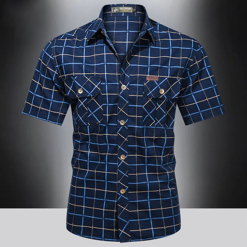 Cazel | Chemise élégante à manches courtes à carreaux