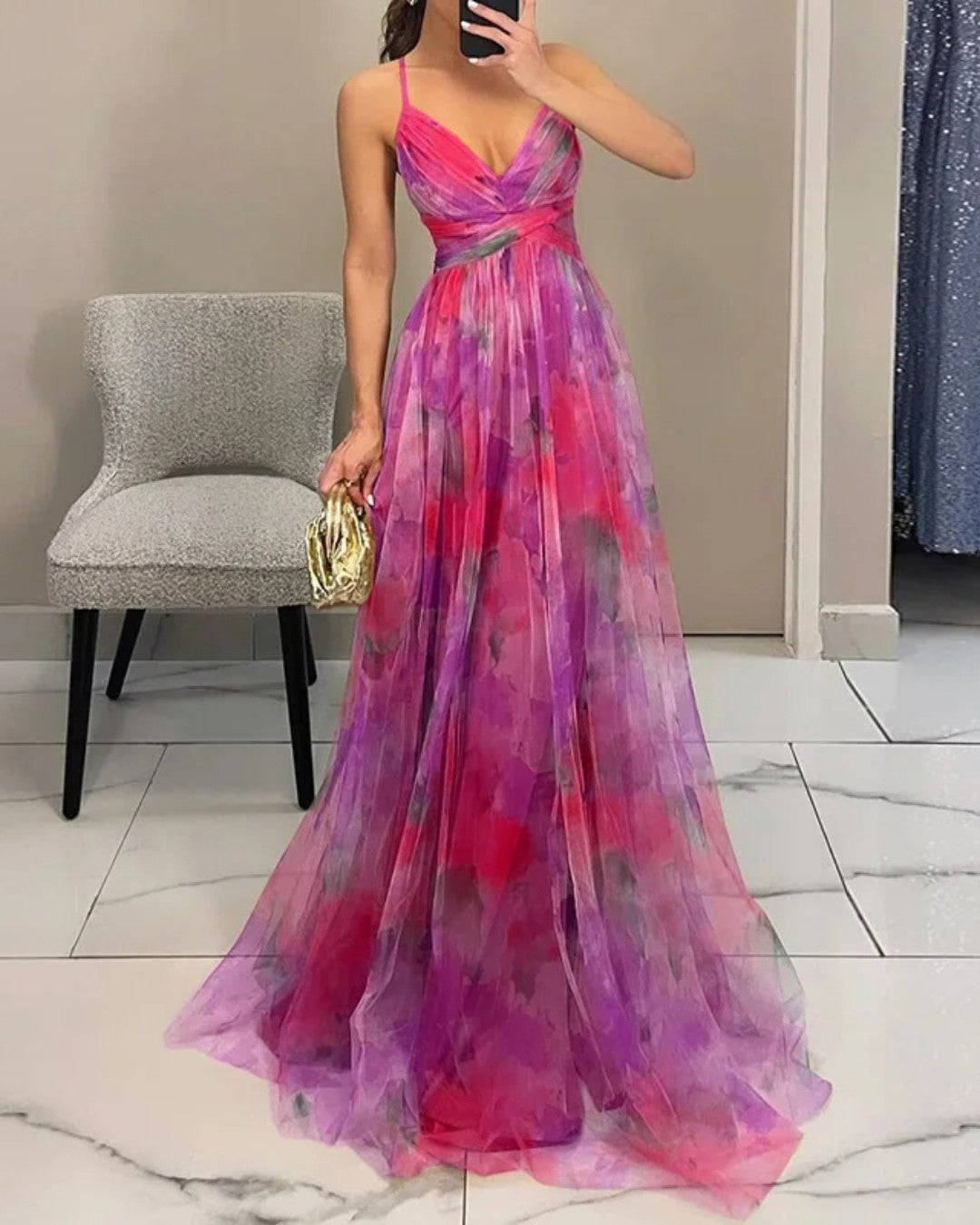 Giselle | Robe maxi magique avec imprimé floral