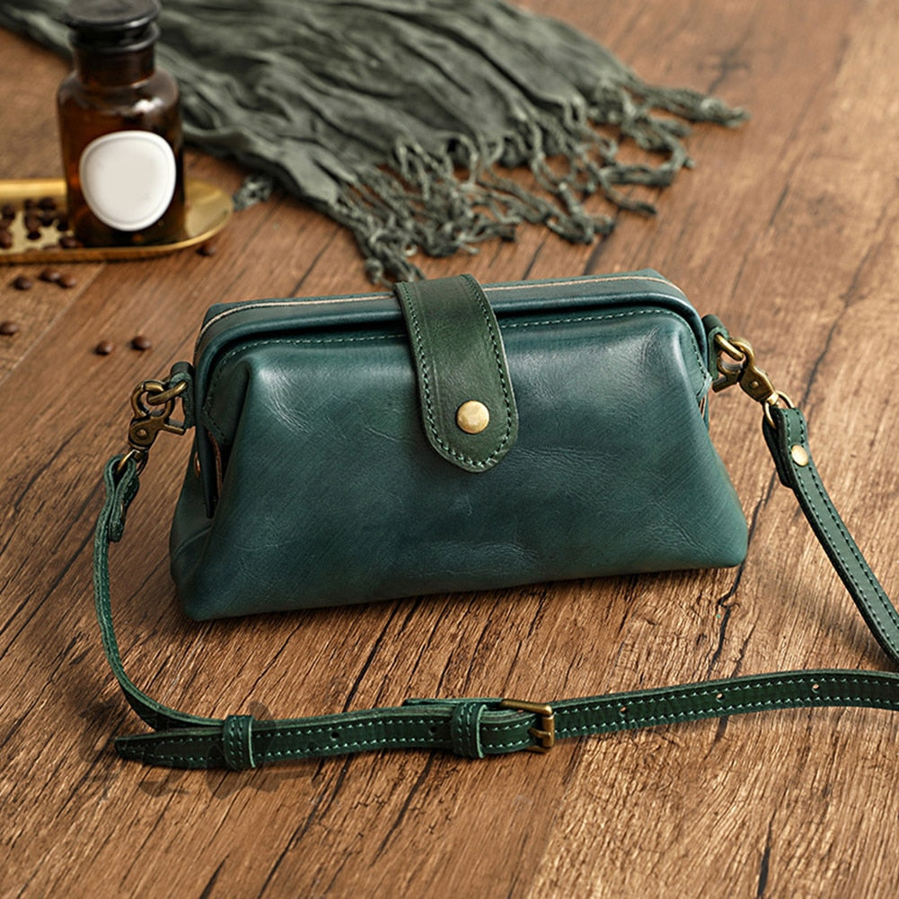Fabienne - Sac en cuir rétro, fait main