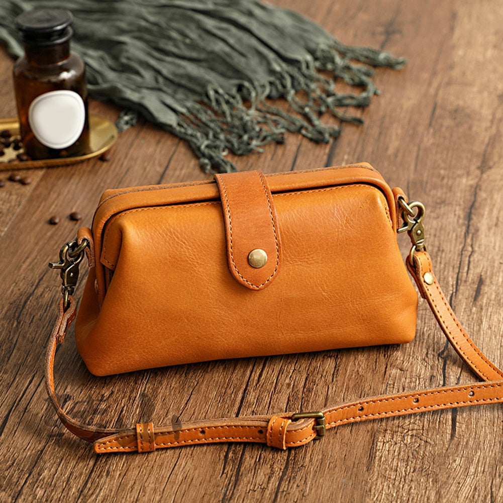 Fabienne - Sac en cuir rétro, fait main