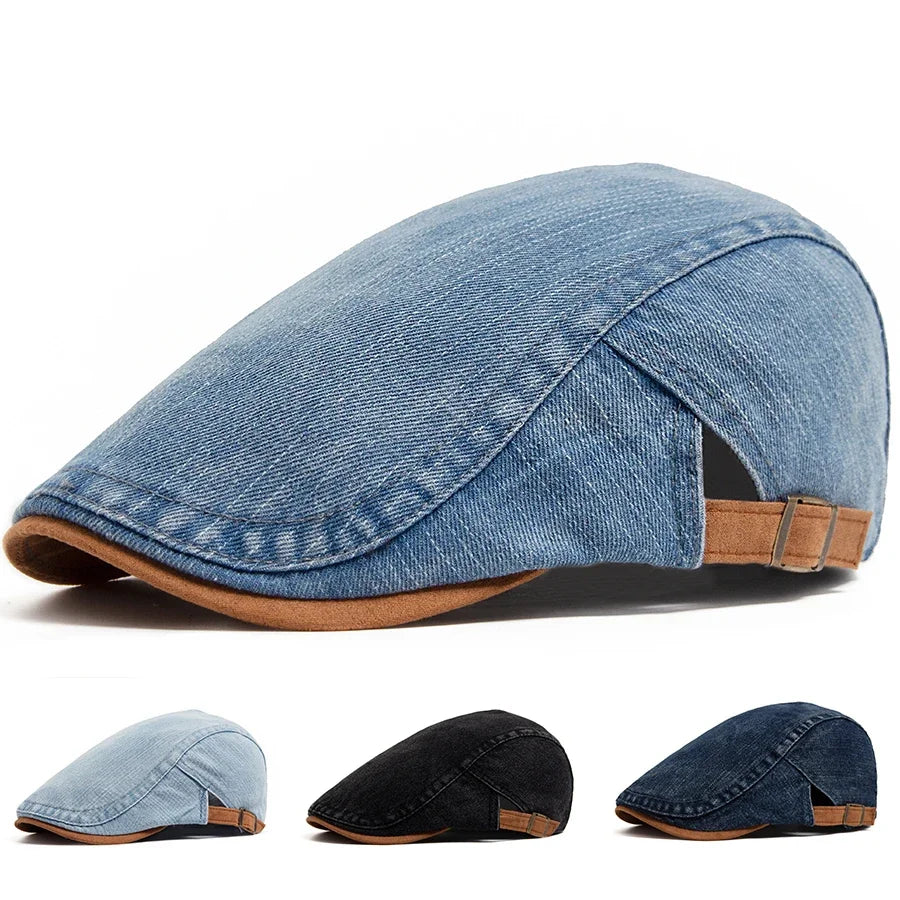 Cazel | Casquette plate premium en denim – style intemporel et confort quotidien