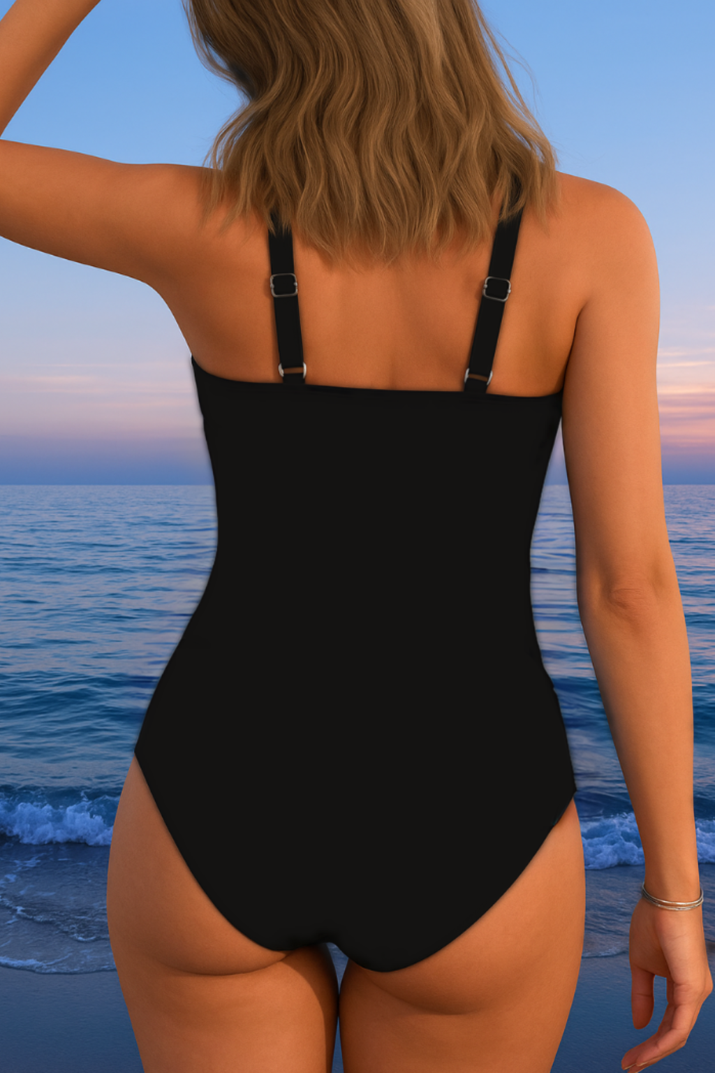 Maillot de bain luxueux à drapé avec imprimé coloré