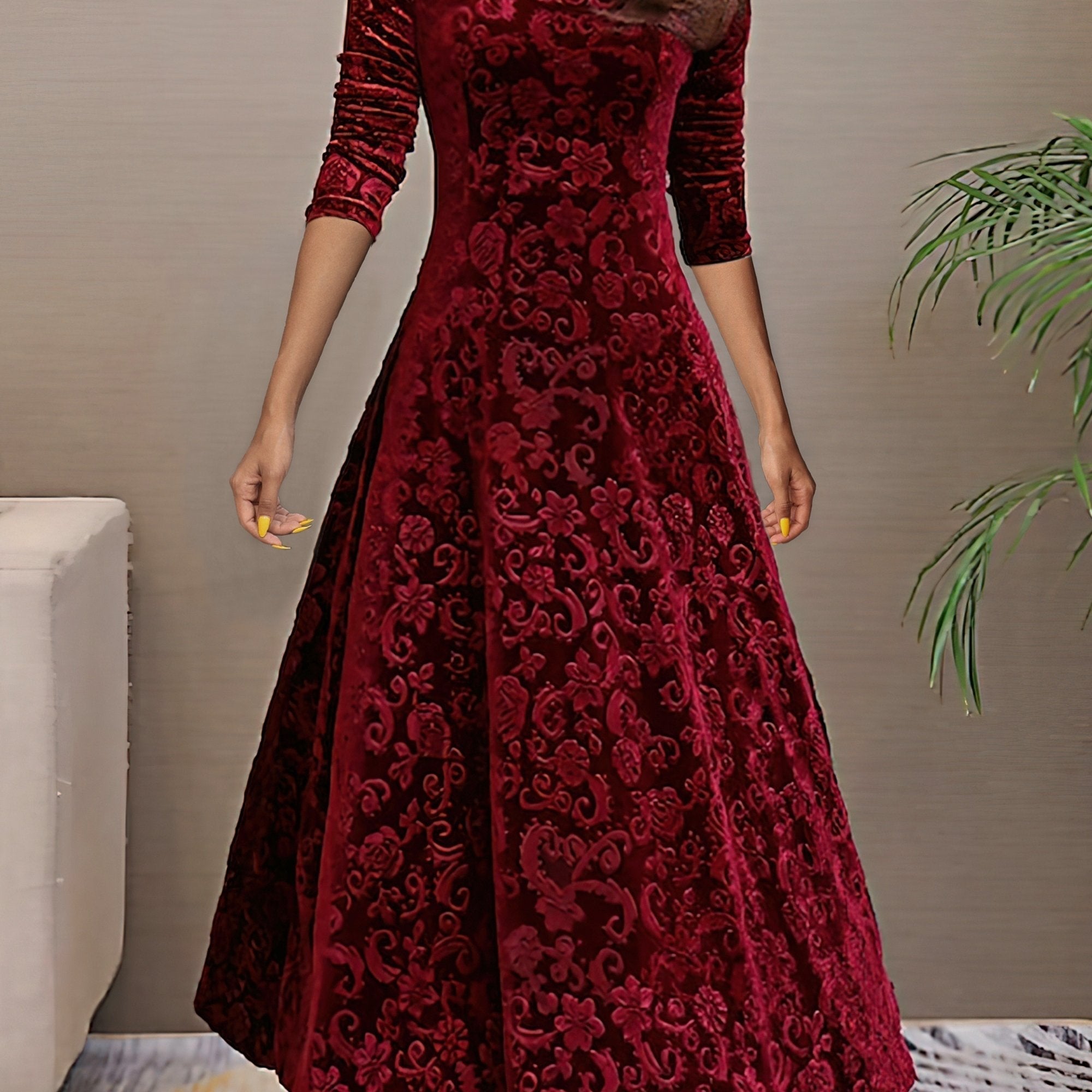 Sandrine | Robe d'Élégance en Velours pour les Fêtes