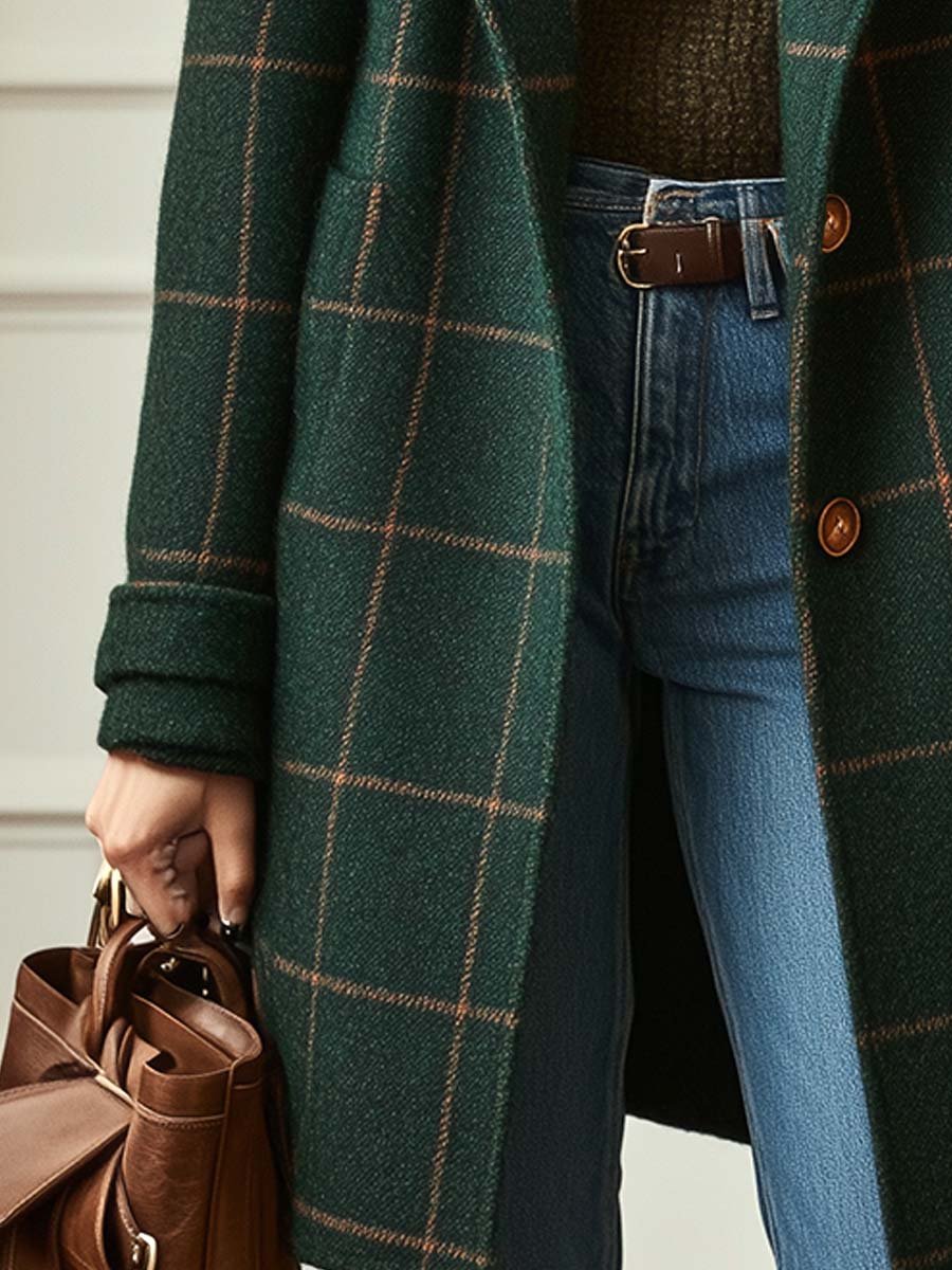 Florencia™ | Manteau en tweed à carreaux rétro réinventé