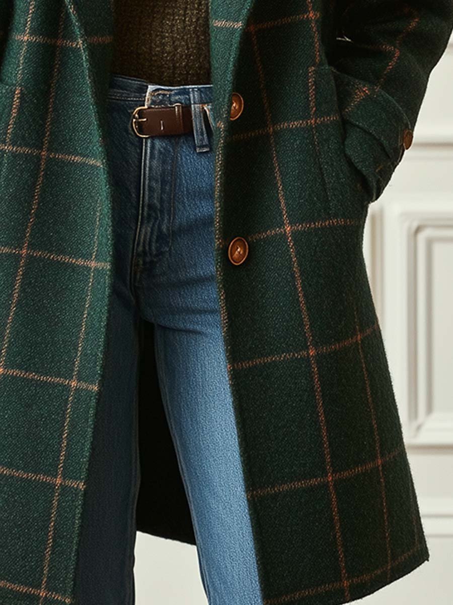 Florencia™ | Manteau en tweed à carreaux rétro réinventé