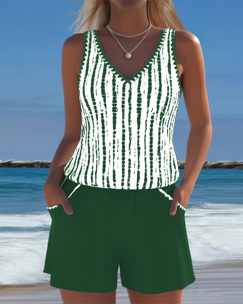 Maillot de bain quotidien avec poche et décolleté en V