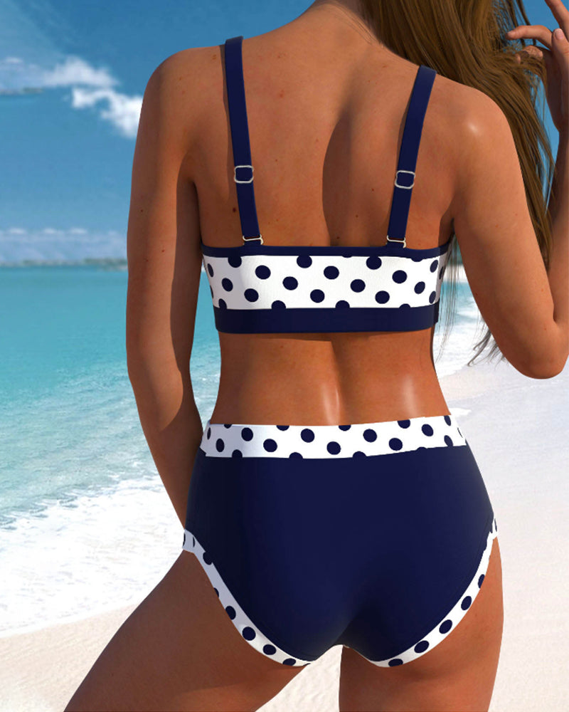 Liesbeth - Bikini taille haute à pois avec un design en peluche