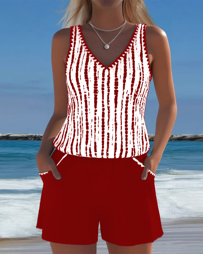 Maillot de bain quotidien avec poche et décolleté en V