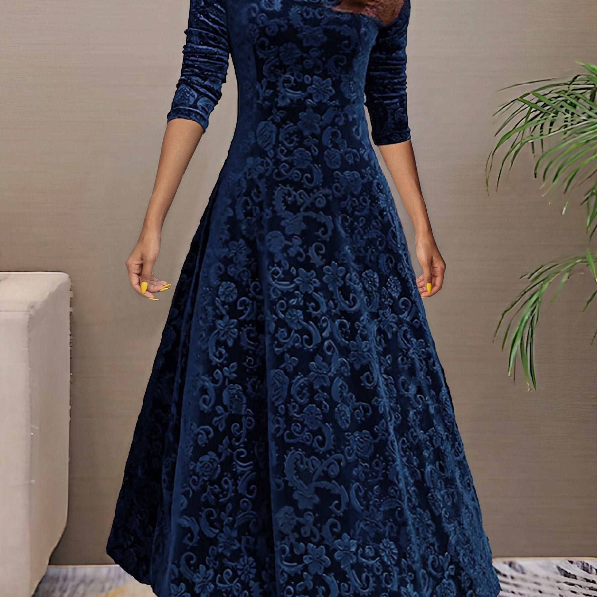 Sandrine | Robe d'Élégance en Velours pour les Fêtes