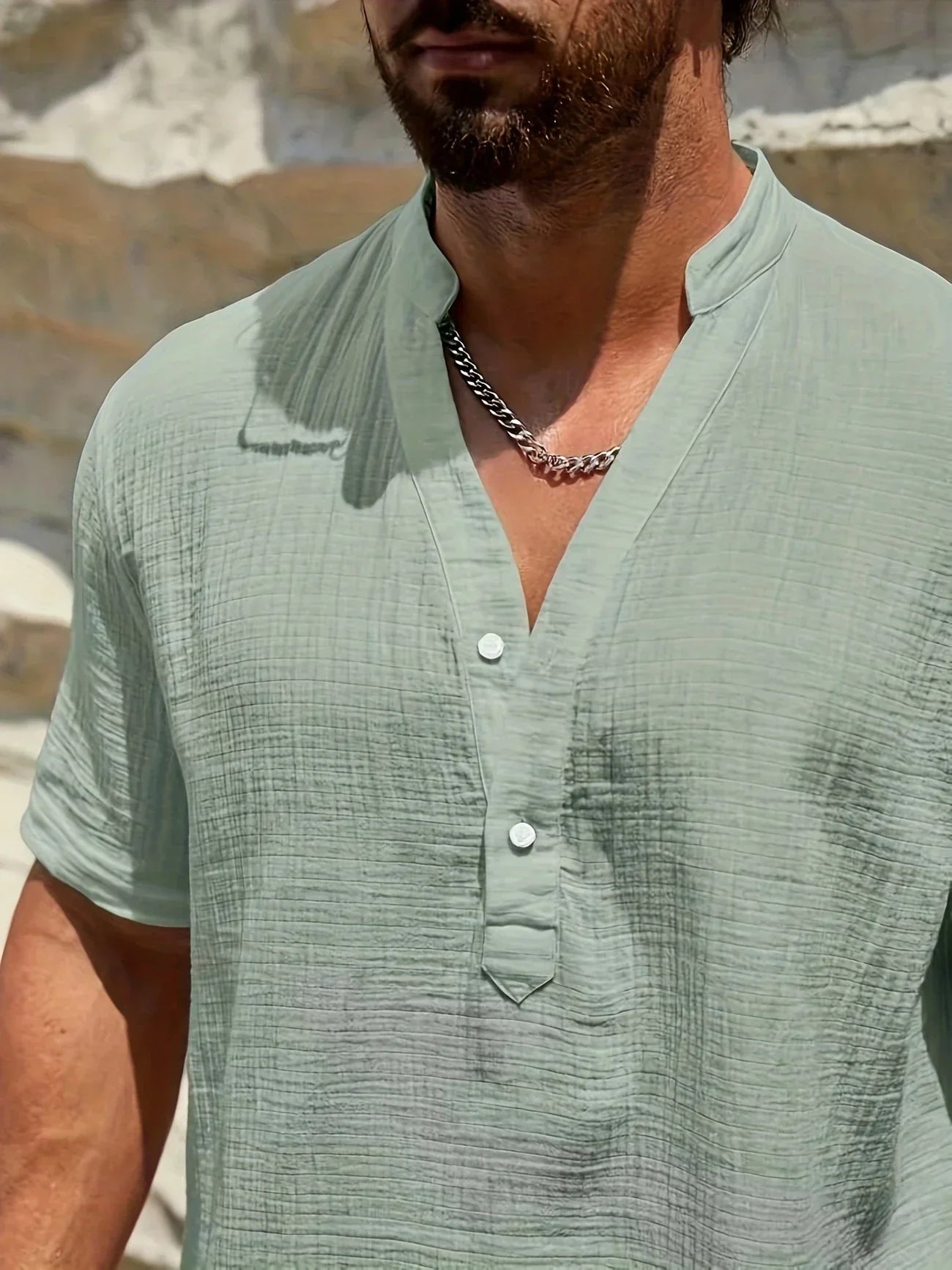 Cazel | Chemise d’été élégante à col montant