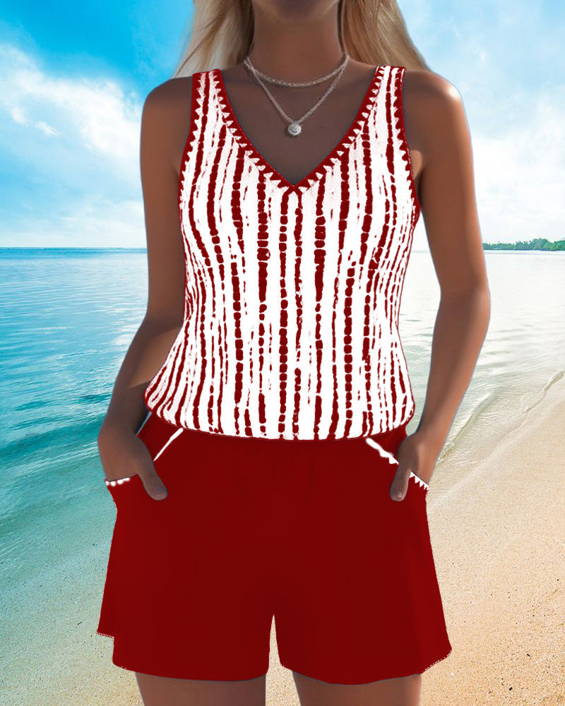 Maillot de bain quotidien avec poche et décolleté en V