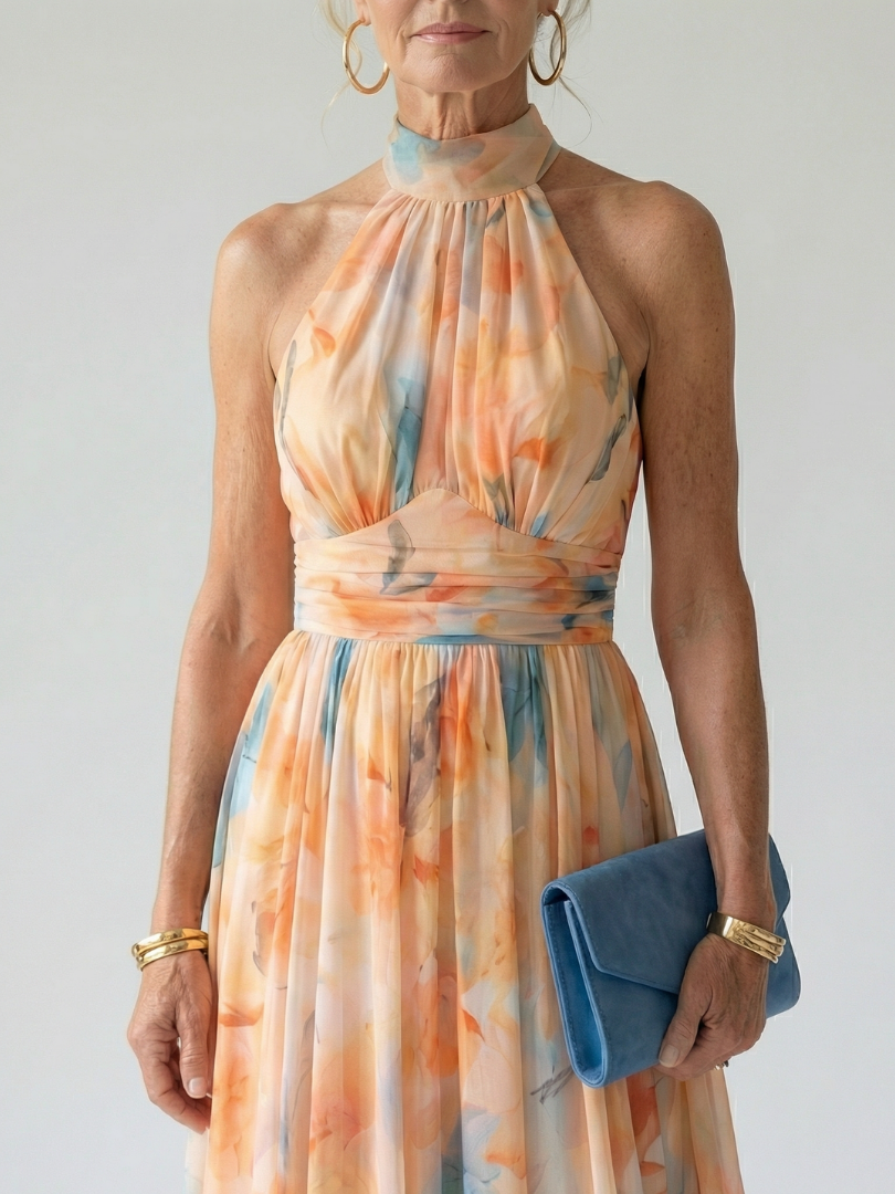 Ana| Robe Halter Midi Dress