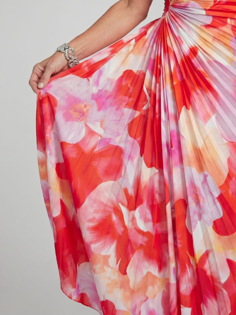 Sanja | Robe midi à une épaule avec un haut plissé