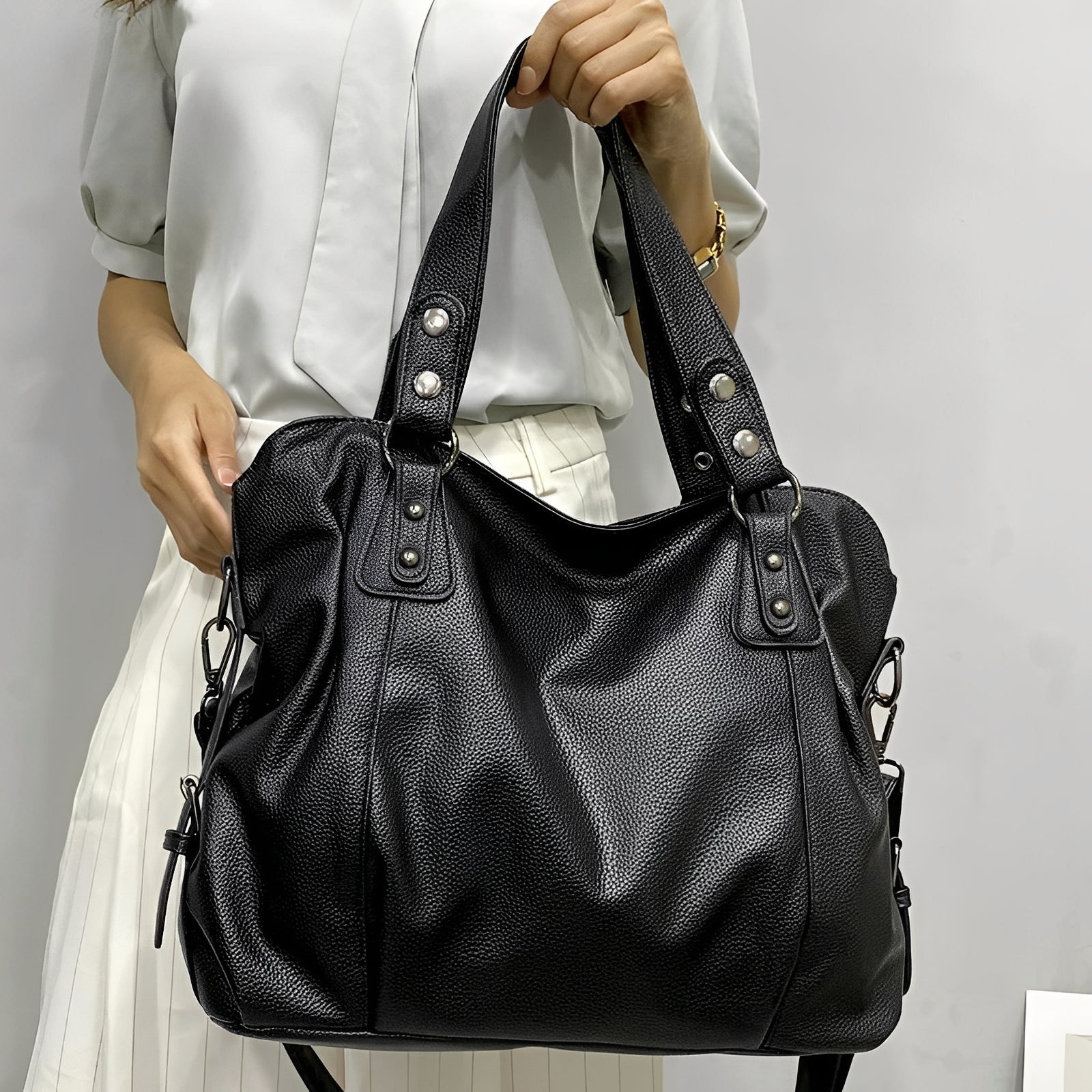 Erika - Grand sac à main en cuir pour femmes