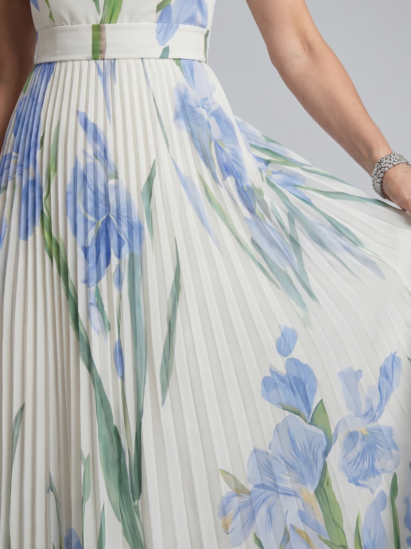 Biljana | Robe midi sans manches avec motif floral