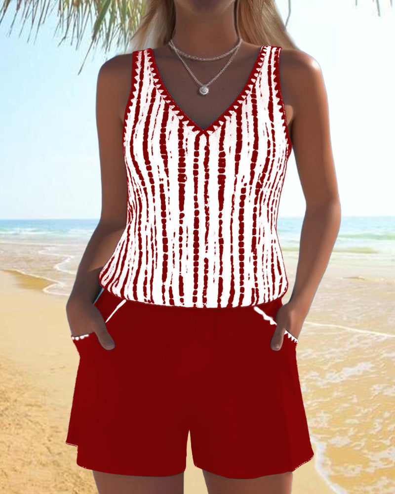 Maillot de bain quotidien avec poche et décolleté en V