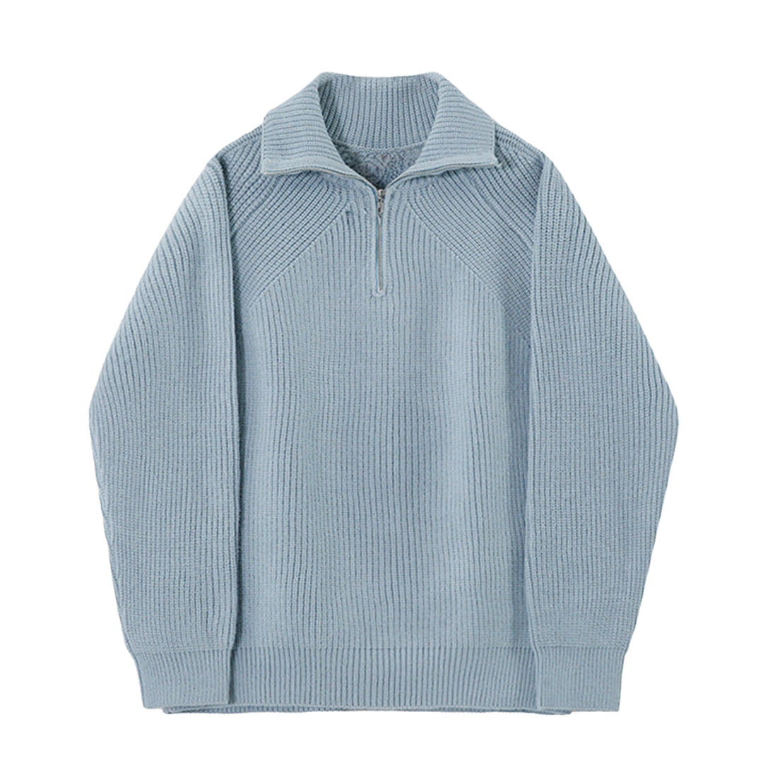 Cazel | Pull Azure à quart de zip