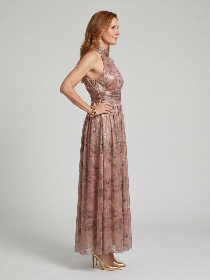Marija | Robe midi avec finition texturée sans manches