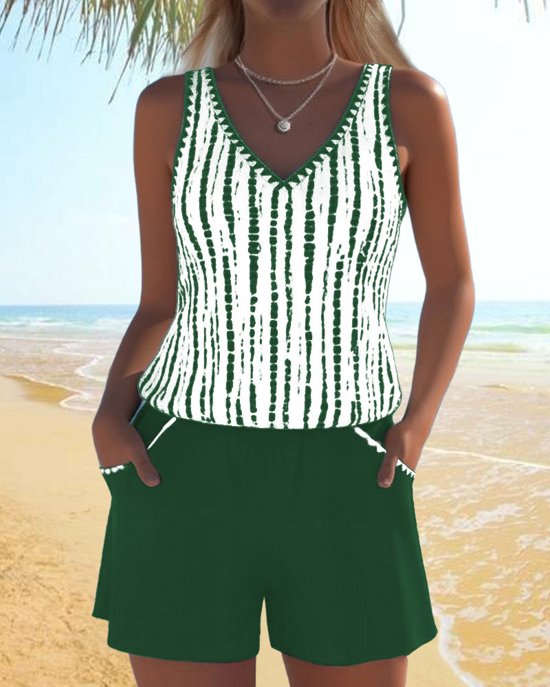 Maillot de bain quotidien avec poche et décolleté en V