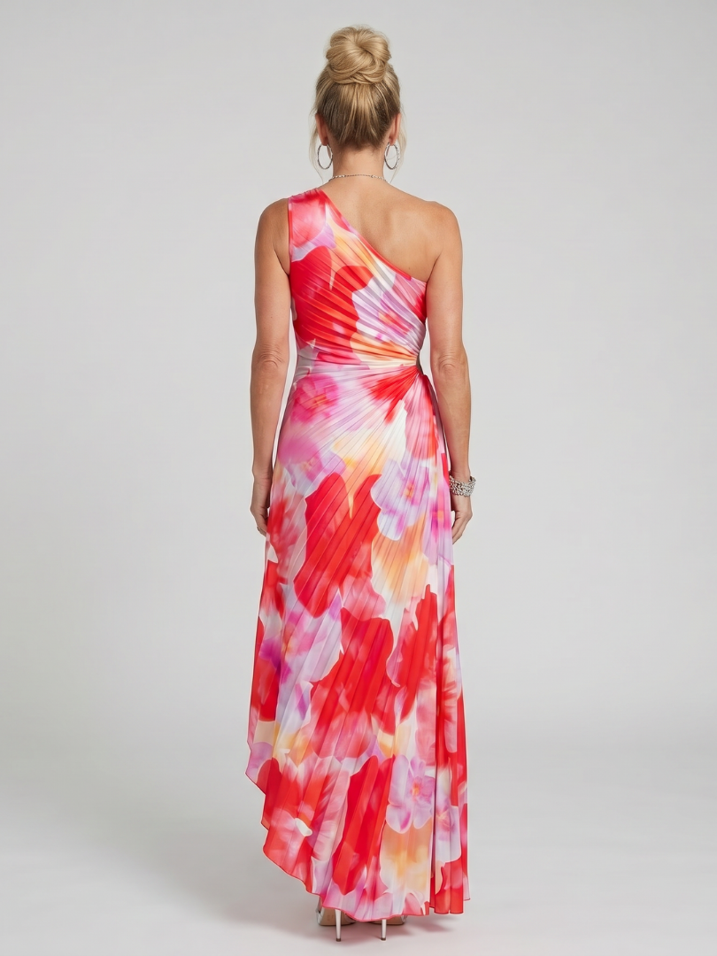 Sanja | Robe midi à une épaule avec un haut plissé