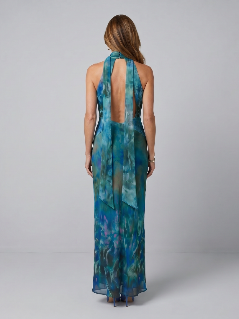 Ljiljana | Robe maxi sans manches à col halter