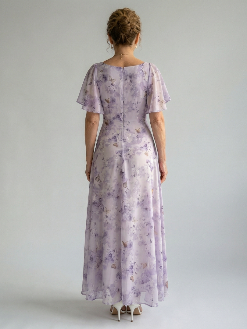 Aleksandra | Robe midi avec des manches flottantes