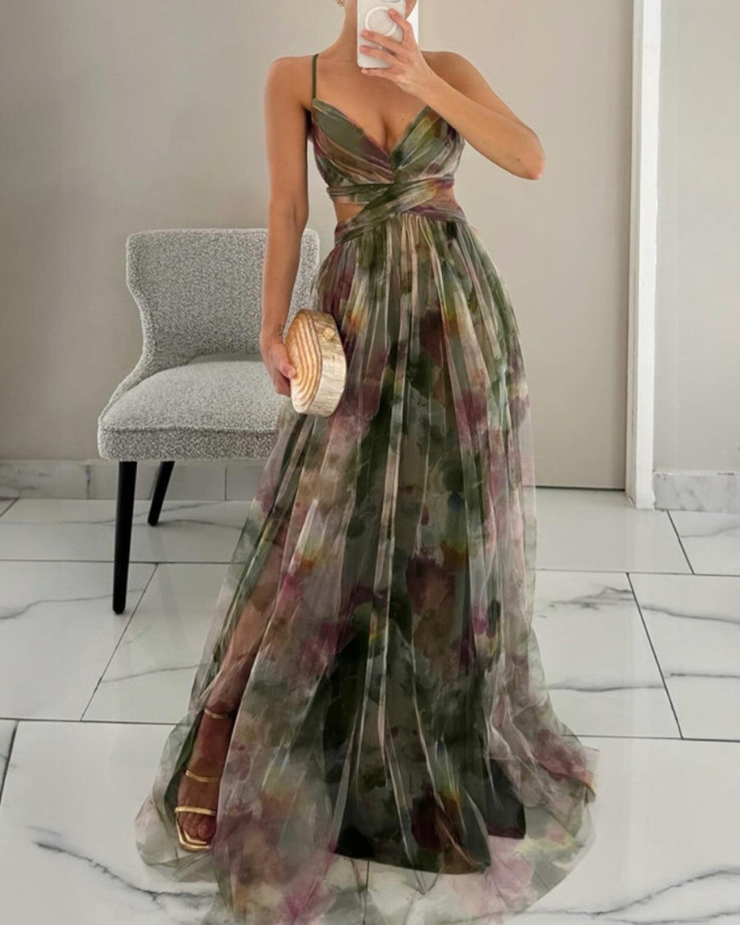 Giselle | Robe maxi magique avec imprimé floral