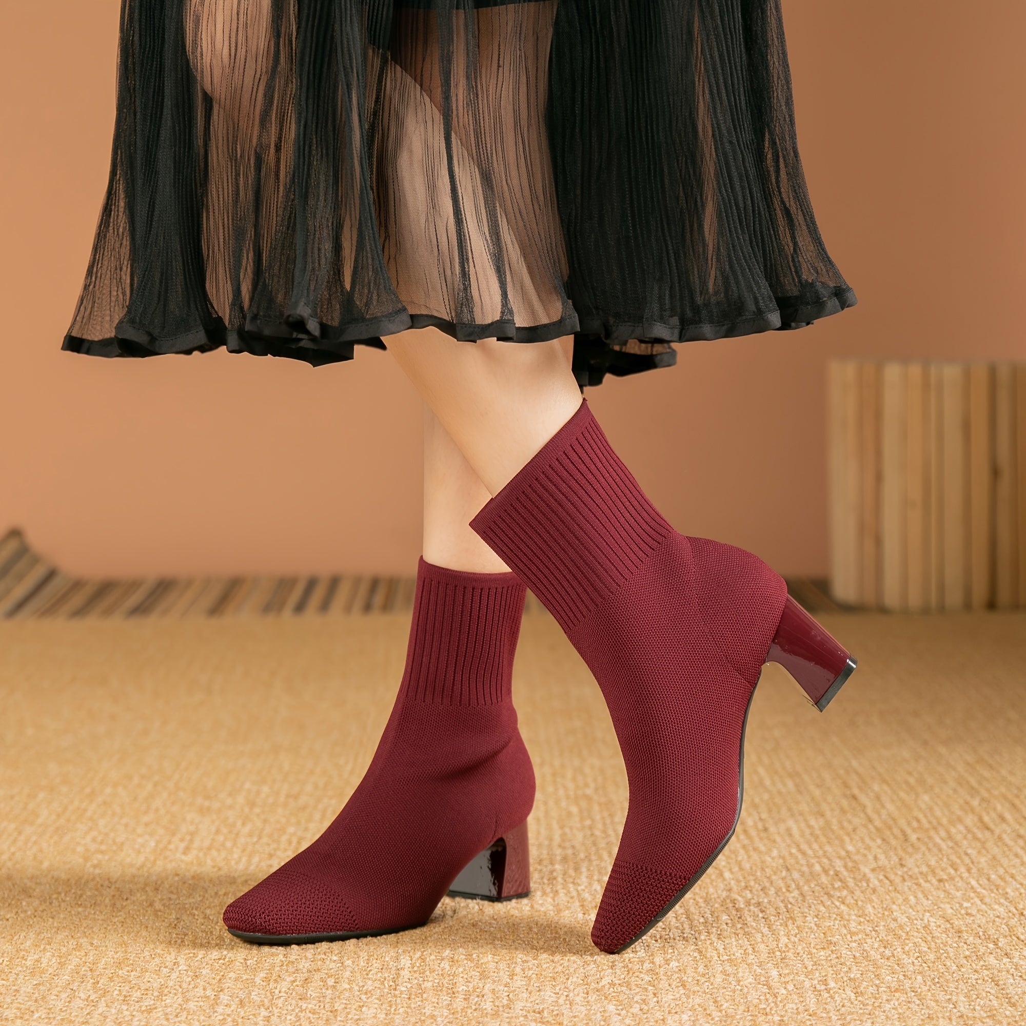 Paulette™ – Bottines tricot confortables à talon stable et souple
